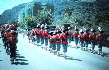 Part of the fife-and-drum procession in Naters, Switzerland. Photos by Jon Lafleur